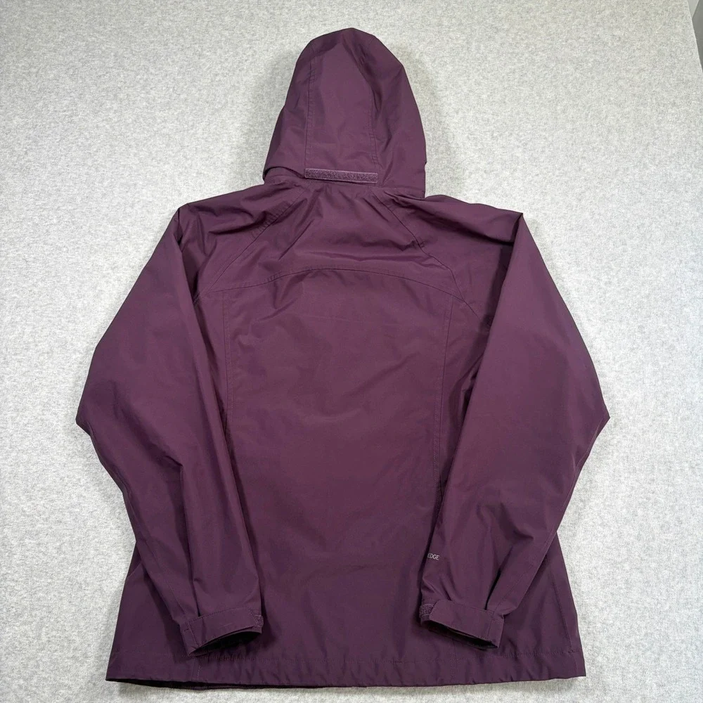 Eddie Bauer WeatherEdge Rain Jacket Women Medium Purple Hooded Outdoor Shell
